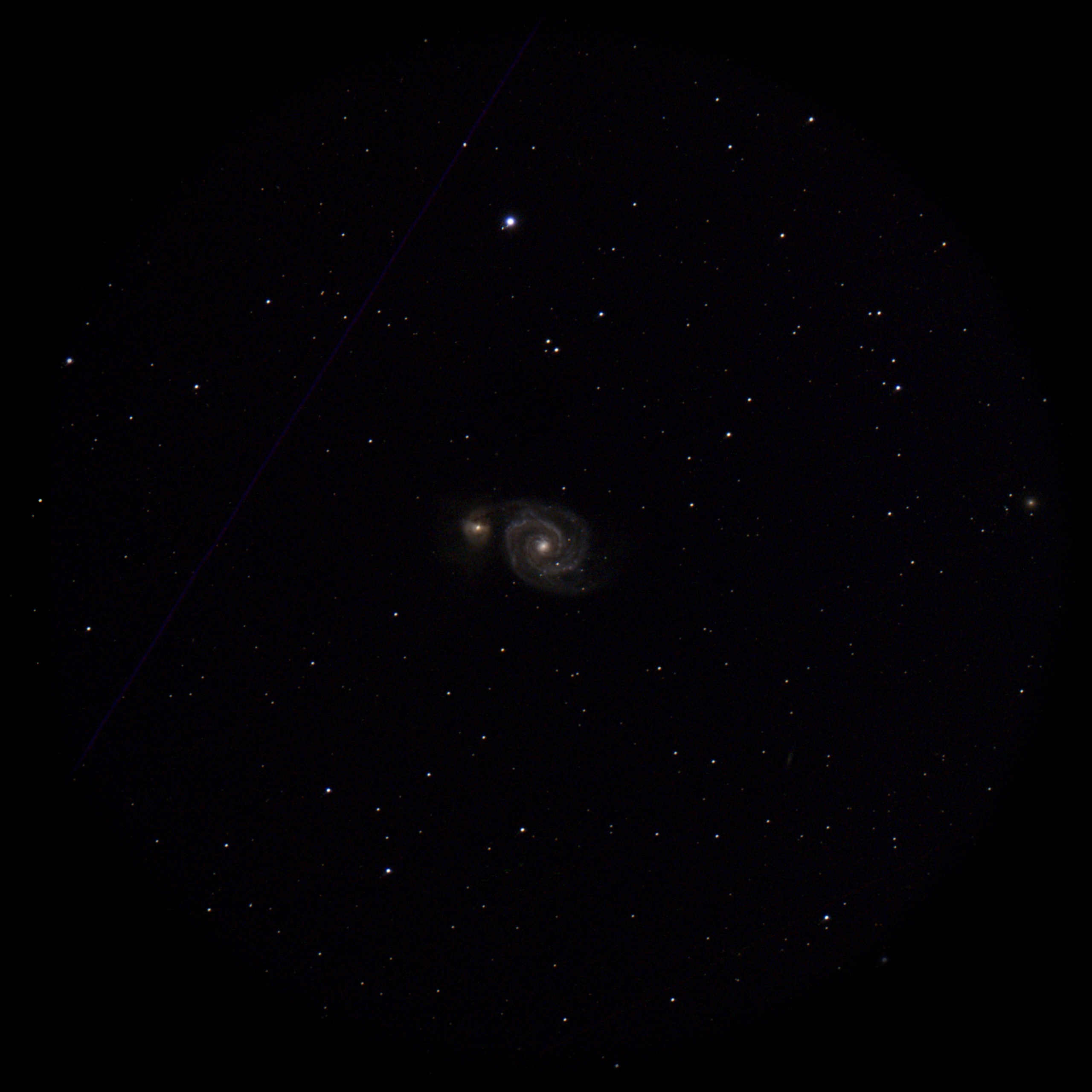 Whirlpool Galaxy — Spiral Galaxy, captured through our electronic eyepiece