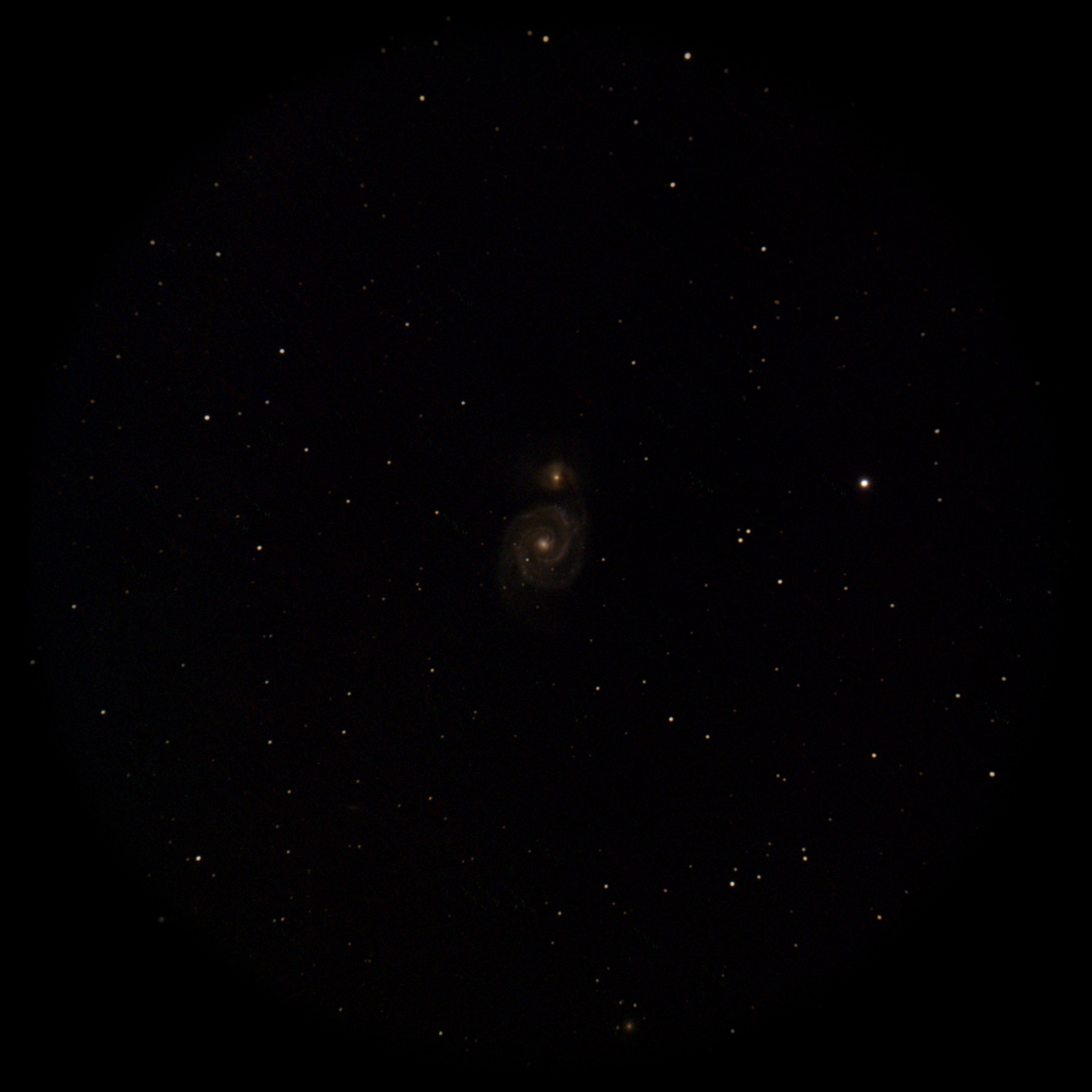 Whirlpool Galaxy — Spiral Galaxy, captured through our electronic eyepiece